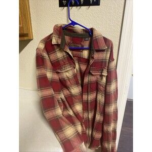 Orvis Flannel Red Button Up Long Sleeve Size XL